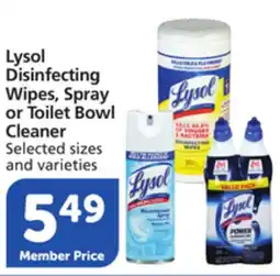 Albertsons Lysol Disinfecting Wipes, Spray or Toilet Bowl Cleaner offer