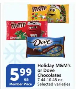 Albertsons Holiday M & M' s or Dove Chocolates offer