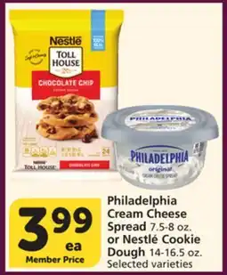 Albertsons Philadelphia Cream Cheese Spread 7.5-8 oz. or Nestlé Cookie Dough 14-16.5 oz offer