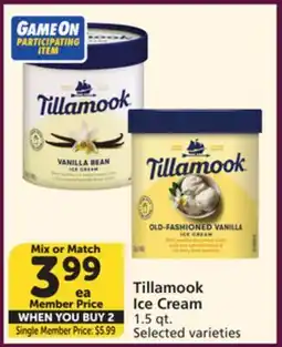 Albertsons Tillamook Ice Cream offer