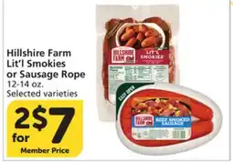 Albertsons Hillshire Farm Lit'l Smokies or Sausage Rope offer