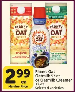Albertsons Planet Oat Oatmilk 52 oz. or Oatmilk Creamer 32 oz offer