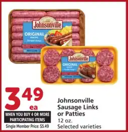 Albertsons Johnsonville Sausage Links or Patties offer