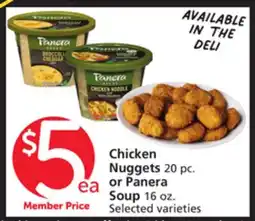 Albertsons Chicken Nuggets 20 pc. or Panera Soup 16 oz offer
