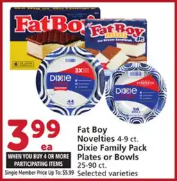 Albertsons Fat Boy Novelties 4-9 ct. Dixie Family Pack Plates or Bowls 25-90 ct offer
