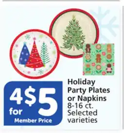 Albertsons Holiday Party Plates or Napkins offer