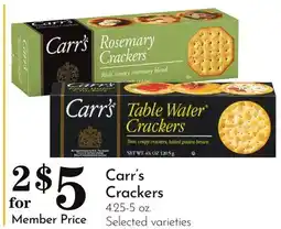 Pavilions Carr's Crackers offer