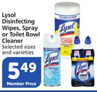 Pavilions Lysol Disinfecting Wipes, Spray or Toilet Bowl Cleaner offer