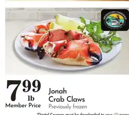 Pavilions Jonah Crab Claws offer