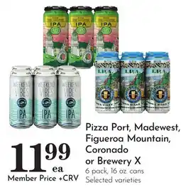 Pavilions Pizza Port, Madewest, Figueroa Mountain, Coronado or Brewery X offer