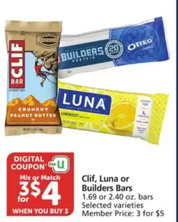 Pavilions Clif, Luna or Builders Bars offer