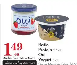 Pavilions Ratio Protein 5.3 oz. Oui Yogurt 5 oz offer