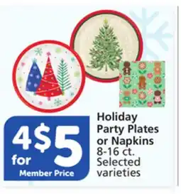 Pavilions Holiday Party Plates or Napkins offer