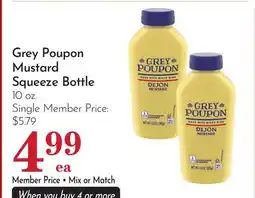 Pavilions Grey Poupon Mustard Squeeze Bottle offer