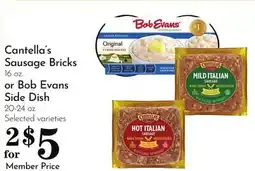 Pavilions Cantella's Sausage Bricks 16 oz. or Bob Evans Side Dish 20-24 oz offer