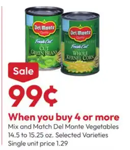Stater Bros Del Monte Vegetables offer