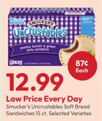 Stater Bros Smucker's Uncrustables Soft Bread Sandwiches offer