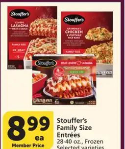 Vons Stouffer's Family Size Entrées offer
