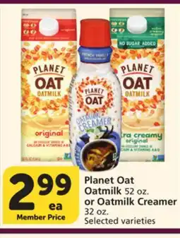 Vons Planet Oat Oatmilk 52 oz. or Oatmilk Creamer 32 oz offer