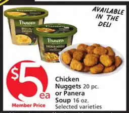 Vons Chicken Nuggets 20 pc. or Panera Soup 16 oz offer