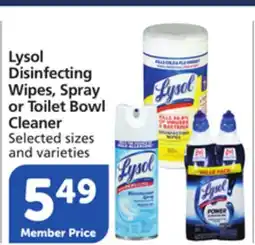 Vons Lysol Disinfecting Wipes, Spray or Toilet Bowl Cleaner offer