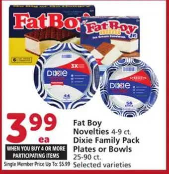 Vons Fat Boy Novelties 4-9 ct. Dixie Family Pack Plates or Bowls 25-90 ct offer