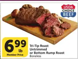 Vons Tri-Tip Roast Untrimmed or Bottom Rump Roast offer