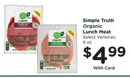 Ralphs Simple Truth Organic Lunch Meat offer