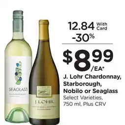 Ralphs J. Lohr Chardonnay, Starborough, Nobilo or Seaglass offer