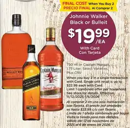 Ralphs Johnnie Walker Black or Bulleit offer