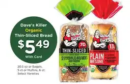 Ralphs Dave's Killer Organic Thin-Sliced Bread offer