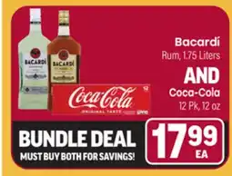 Tony’s Fresh Market Bacardí Rum, 1.75 Liters AND Coca-Cola 12 Pk, 12 oz offer