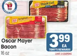 Tony’s Fresh Market Oscar Mayer Bacon offer