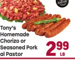 Tony’s Fresh Market Tony's Homemade Chorizo or Seasoned Pork al Pastor offer