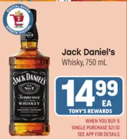 Tony’s Fresh Market Jack Daniel's offer