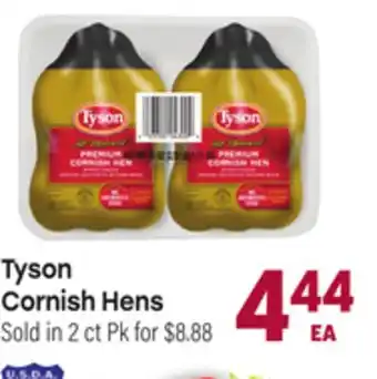 Tony’s Fresh Market Tyson Cornish Hens offer