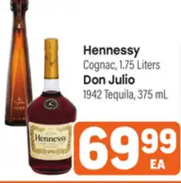 Tony’s Fresh Market Hennessy Cognac, 1.75 Liters Don Julio 1942 Tequila, 375mL offer