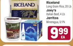 Tony’s Fresh Market Riceland Long Grain Rice, 20 Lb Joey's Italian Beef, 4Lb Jarritos Mineragua, 12Pk offer