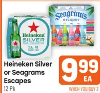 Tony’s Fresh Market Heineken Silver or Seagrams Escapes offer