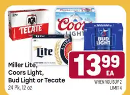 Tony’s Fresh Market Miller Lite, Coors Light, Bud Light or Tecate offer