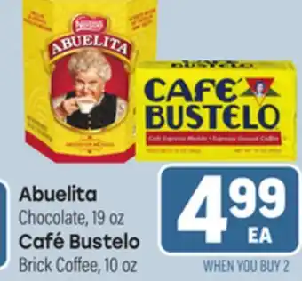 Tony’s Fresh Market Abuelita Chocolate, 19oz Café Bustelo Brick Coffee, 10oz offer
