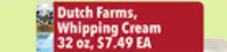 Tony’s Fresh Market Dutch Farms, Whipping Cream offer