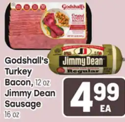 Tony’s Fresh Market Godshall's Turkey Bacon, 12oz Jimmy Dean Sausage 16 oz offer