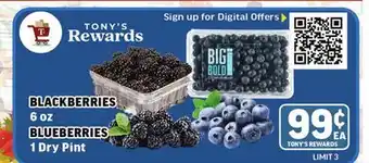 Tony’s Fresh Market BLACKBERRIES offer