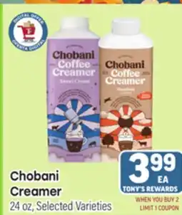 Tony’s Fresh Market Chobani Creamer offer