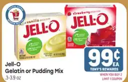 Tony’s Fresh Market Jell-O Gelatin or Pudding Mix offer