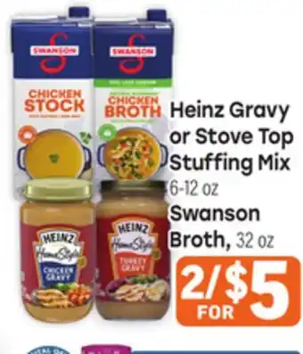 Tony’s Fresh Market Heinz Gravy Top or Stove Top Stuffing Mix 6-12 oz Swanson Broth, 332oz offer