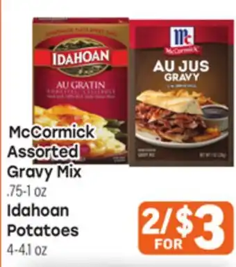 Tony’s Fresh Market McCormick Assorted Gravy Mix .75-1oz Idahoan Potatoes 4-4.1oz offer