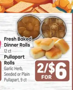 Tony’s Fresh Market Fresh Baked Dinner Rolls 12ct Pullapart Rolls Garlic Herb, Seeded or Plain Pullapart, 9ct offer