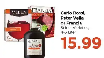 Food 4 Less Carlo Rossi, Peter Vella or Franzia offer